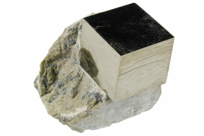 Natural Pyrite Cube In Rock From Spain #82065